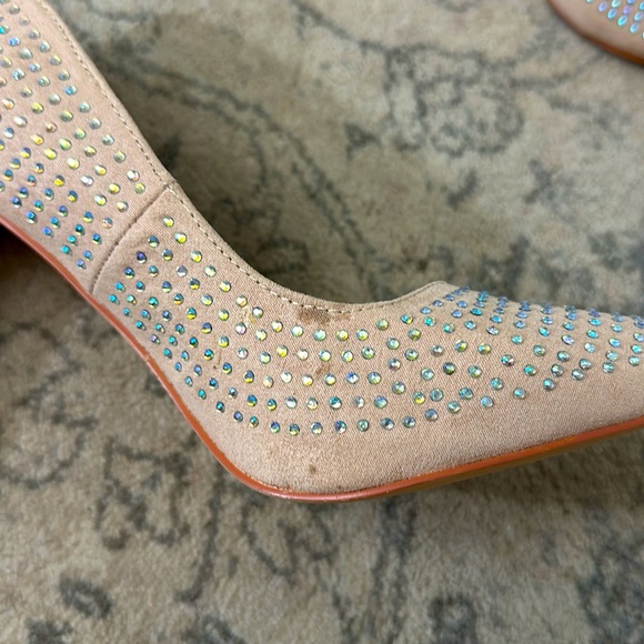 Anne Michelle Pink Rhinestone Stilettos - Picture 9 of 11
